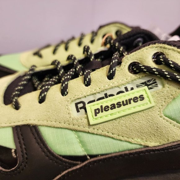 Reebok x Pleasures Classic Leather Trail Neon Mint Men's 9.5 NWOB H06244 - Picture 9 of 12